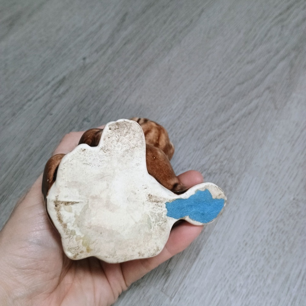 Mini Planter Dog Bulldog Brown Ceramic - Picture 3 of 4